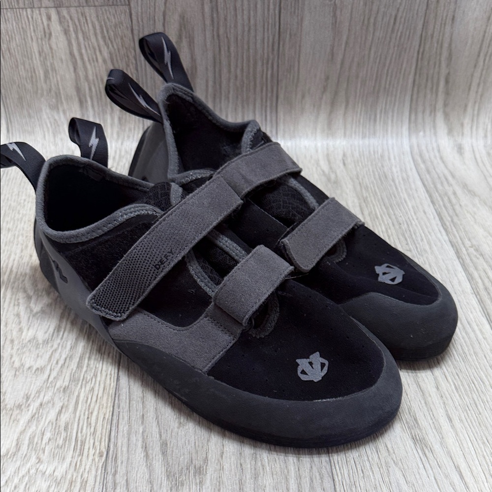 Evolv Black and Gray Velcro Climbing Shoes